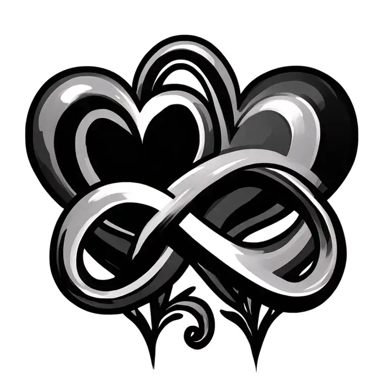 Infinity Symbol Intertwined With Hearts