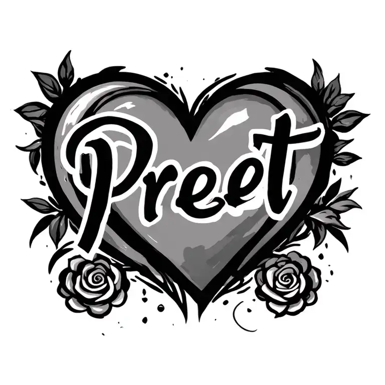 In Heart Preet Name Written Inside