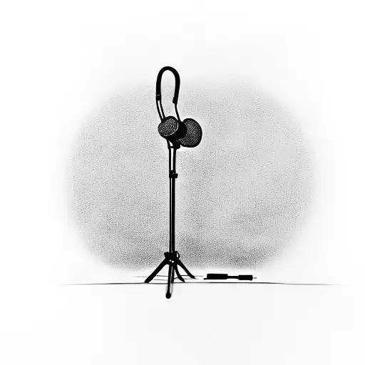 Guitar And Microphone Under A Tree