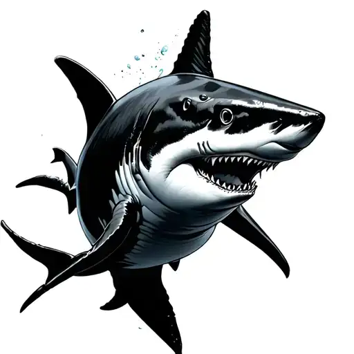 Shark Swimming Silhouette