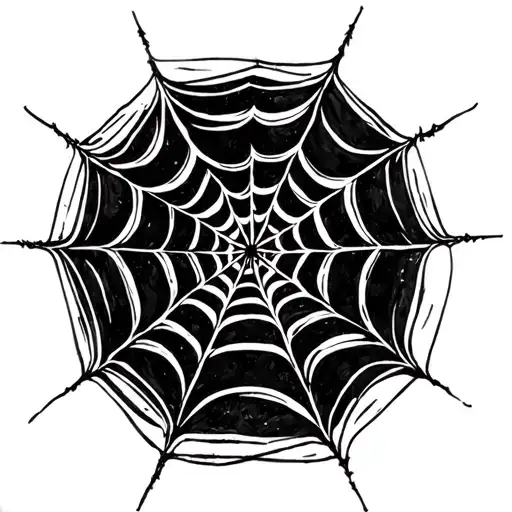 Traditional Spider Web Tattoo For A Knee