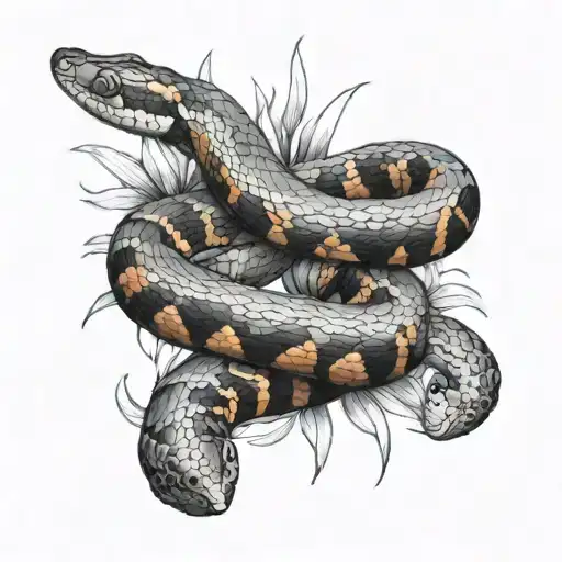 Coral Snake Wrapped Around Forearm