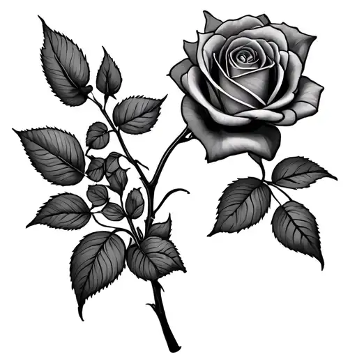 Rose Growing Around Breast