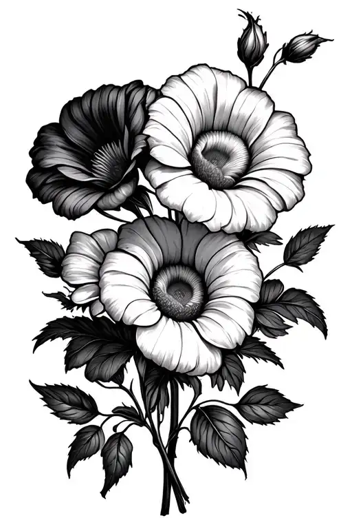 Daisy Rose And Morning Glory Flower Bouquet