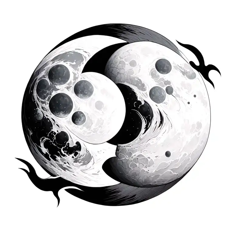 Line Art Moon Cycles In Line