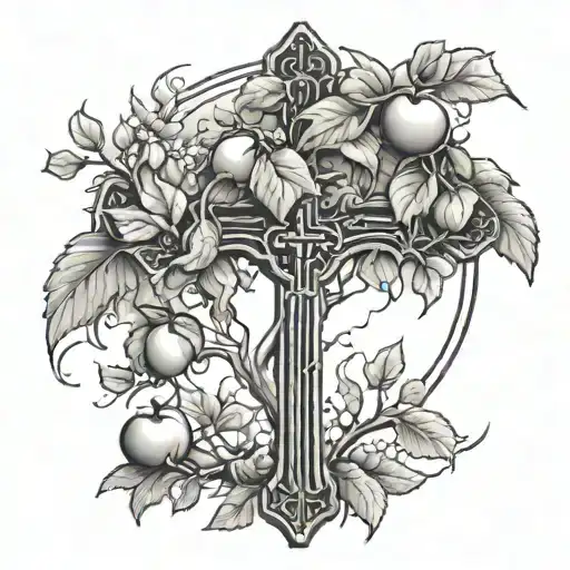 Cross With Apple Tree Branches