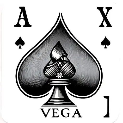Ace Of Spades With King Chess Piece On It And The Name Vega