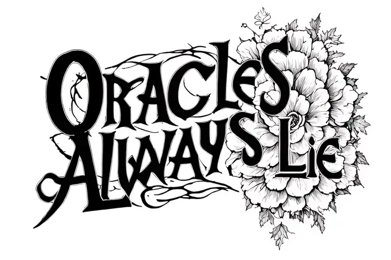 `Oracles Always Lie` Quote With Scientific Illustration