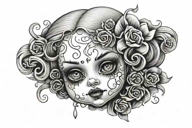 Creepy Doll Face Made