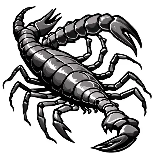 Tribal Scorpion Tattoo With Neissa Incorporated In The Design