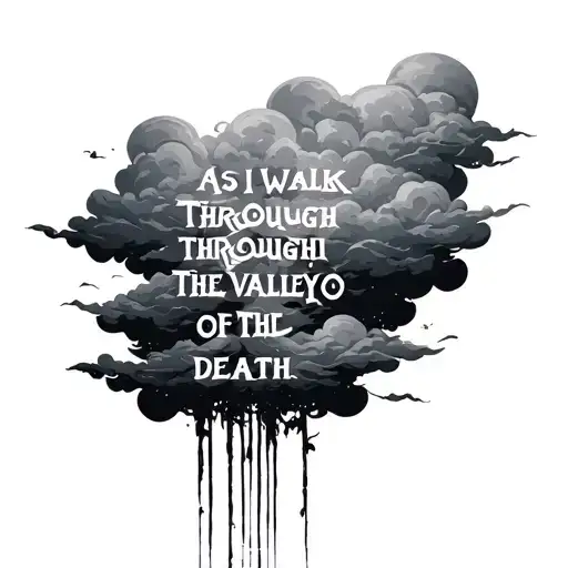 Clouds With A Quote Of As I Walk Through The Valley Of Death