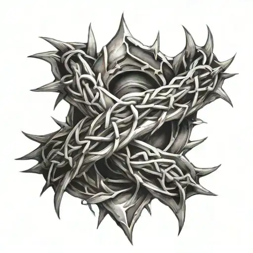 Crown Of Thorns Going All Through The Image