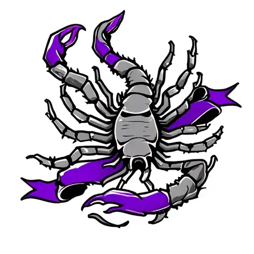 Scorpio Horoscope Incorporated Into The Design With A Purple Ribbon