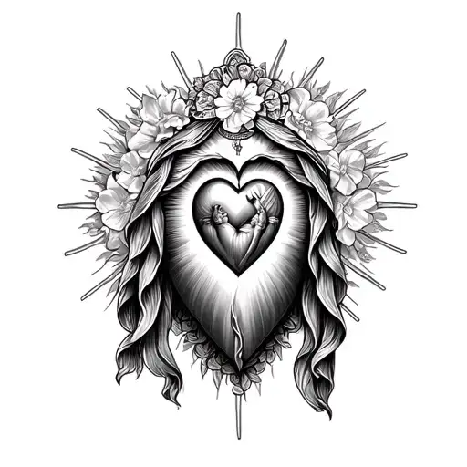Sacred Heart Of Jesus And Virgen De Guadalupe