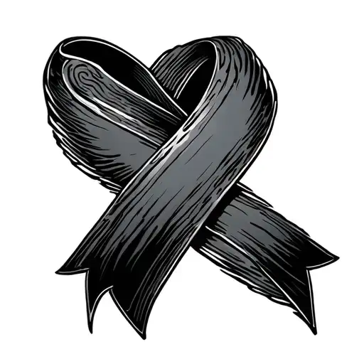 Fingerprint With A Cancer Ribbon Wrapped