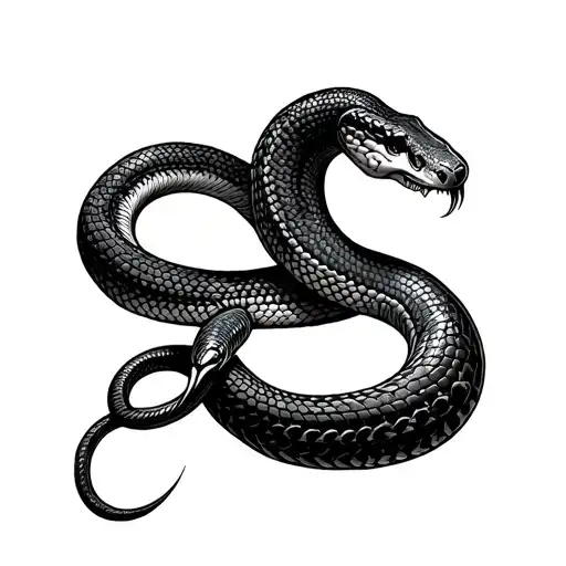 Snake On Lower Arm Ending Upper Arm The Head Starts On The Hand