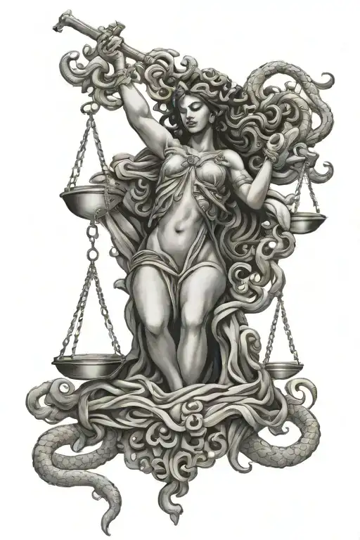 Medusa With The Body Of Lady Justice