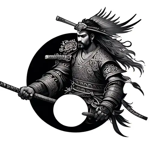 Samurai With Sun Moon