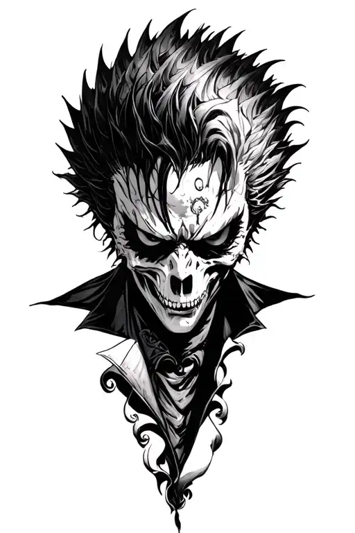 Ryuk Flying Over Light Yagami Writing In The Deathnote