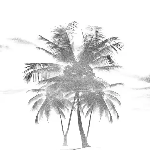 Palm Tree Beach Front Ocean Screen With Sun