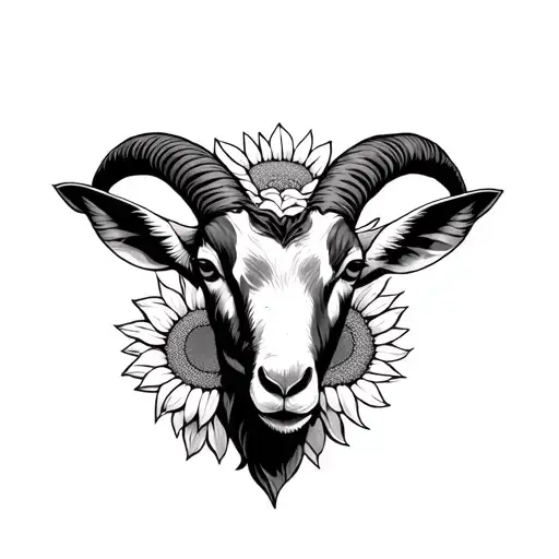 Sunflower Arch Framing Goat Head