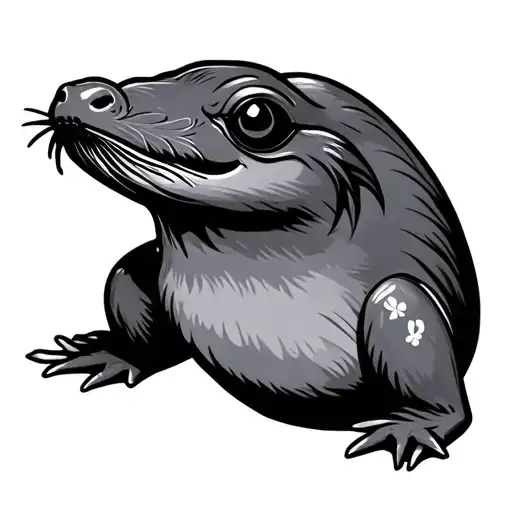 Cartoon Platypus With A Moustache And Soul Patch