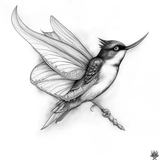 Humingbird With A Fairy On Top