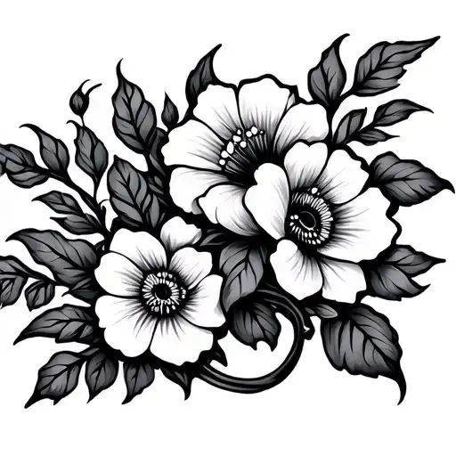 Vine Wrapping With Flowers On Arm