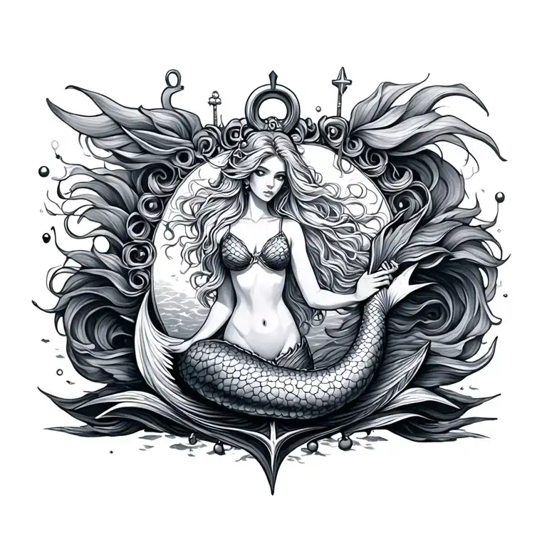 Mermaid By Anchor
