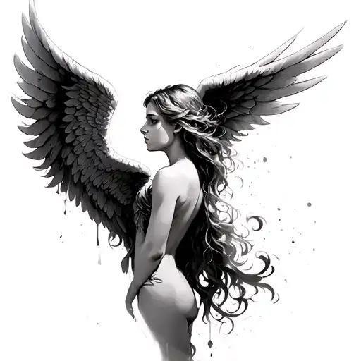 Angel Wings That Start At The Shoulder Then Wrap Around The Arm