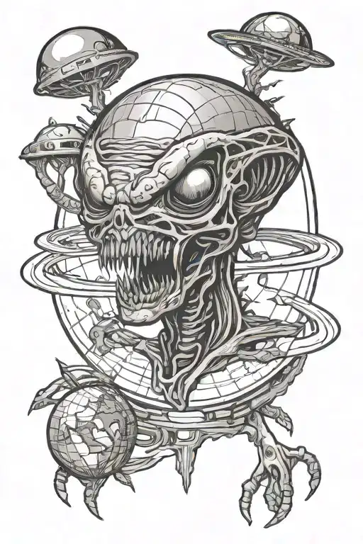 Aliens On Earth Globe