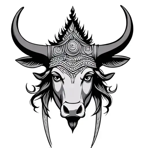 Shiva Bull Mountain Tirshul And Spirtual