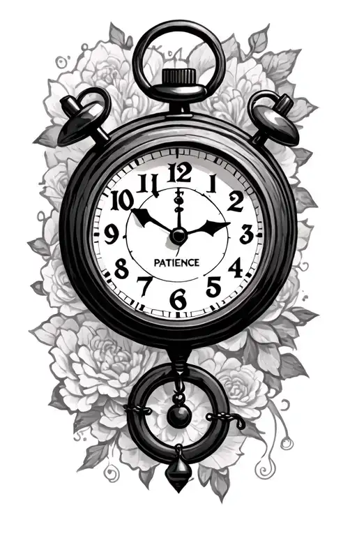Word Patience With Stop Watch Hanging Pendant