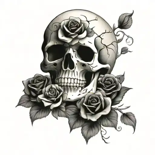 Skull With Roses
