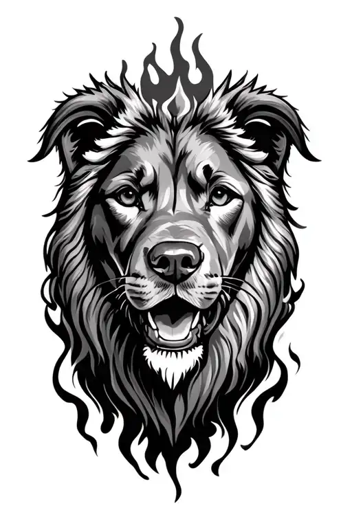 Leones Dogs Face On Fire