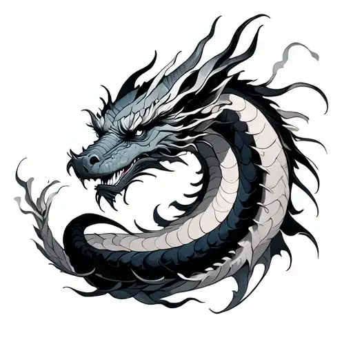 Suminagashi With A Dragon