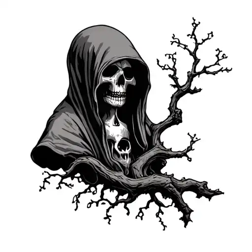 Memorial Tattoo With Poison Tree And Hood