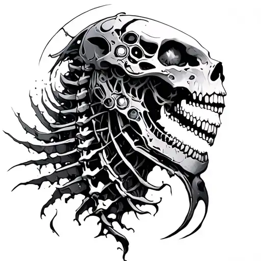 Sandevistan Cyberpunk Inspired Tattoo Spine