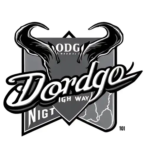 Dodge Demon Logo And California High Way 101 North