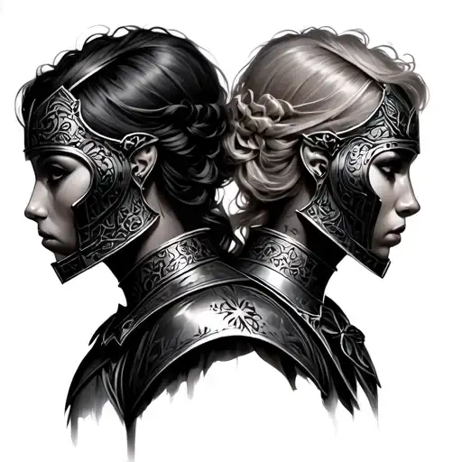 Two Knights Back To Back One Female