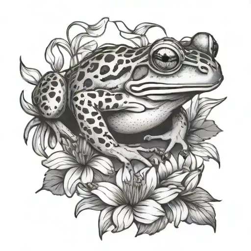 Frog On Flowery Branch