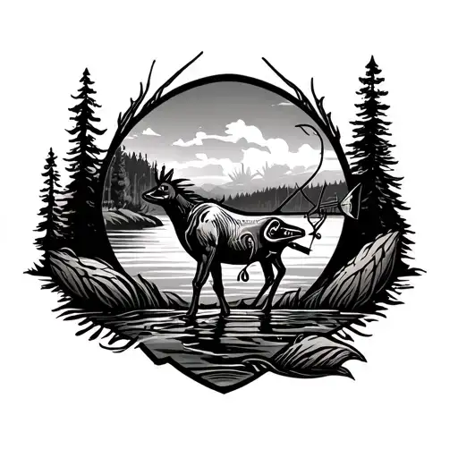 Country Style Quarter Sleeve Tattoo Based On South West Florida About Hunting And Fishing