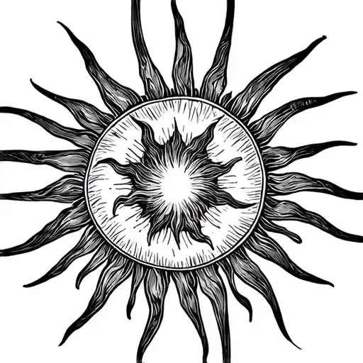 Sun Hand Drawn Minimalist Tattoo Design