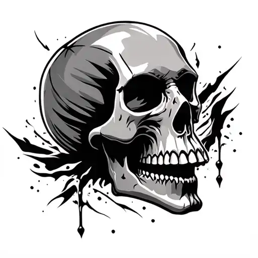 Edgy Metal Skull