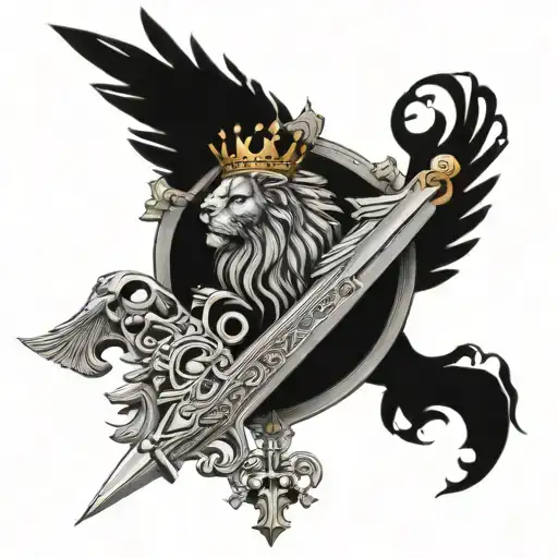 Lion Wings Crown Sword Vatican Keys
