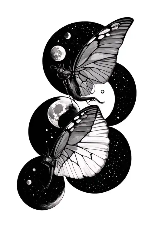 Moon Phases With Luna Moth