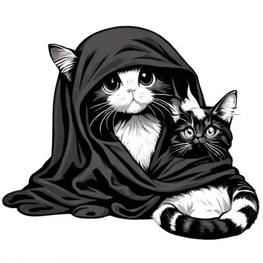 Blanket Ghost Cute With A Cat