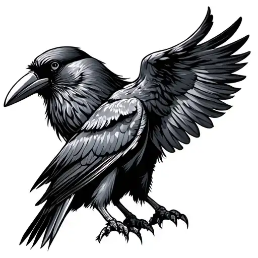 A Crow With Two Heads As A