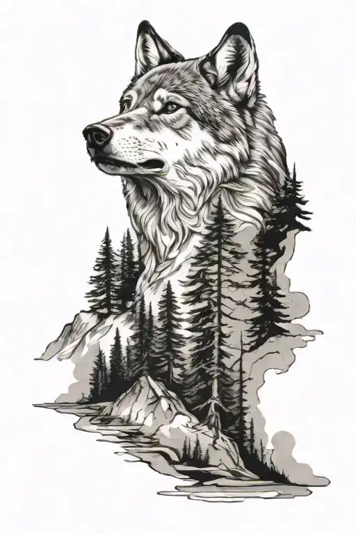 Wilderness With Wolf
