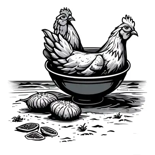 Chicken Tender Bowl On A Beach